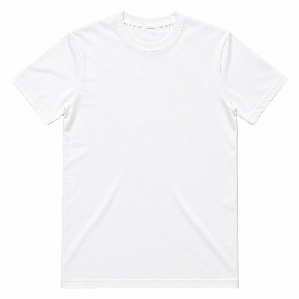 White classic fit t-shirt, 185gsm combed cotton, front