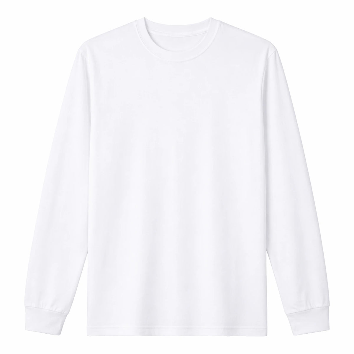 White long sleeve t-shirt, 185gsm cotton, front