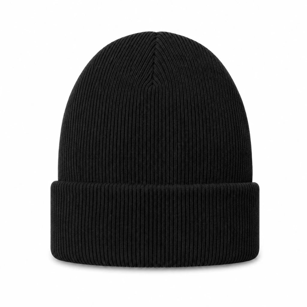 Ribbed Beanie, black, front