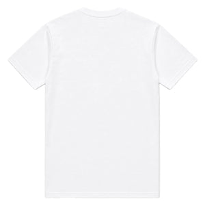 White plain cotton t-shirt, back view, blank print area