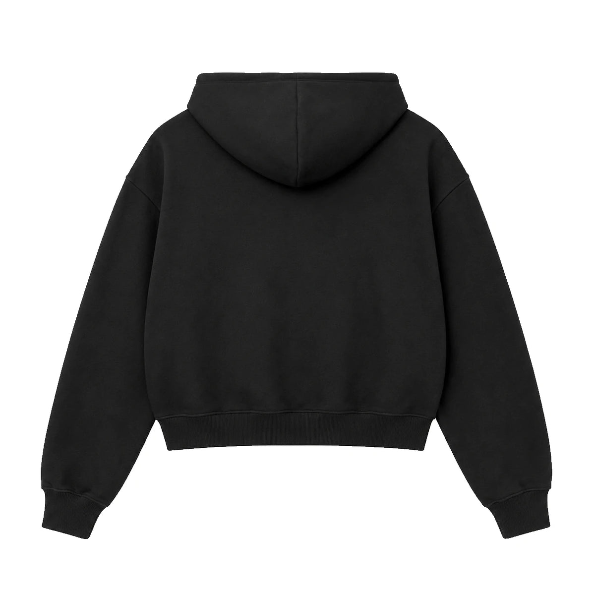 Oversized Crop Hoodie, black, back