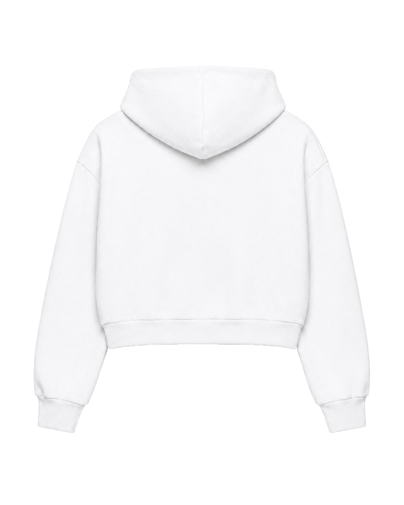 Oversized Crop Hoodie, white, back