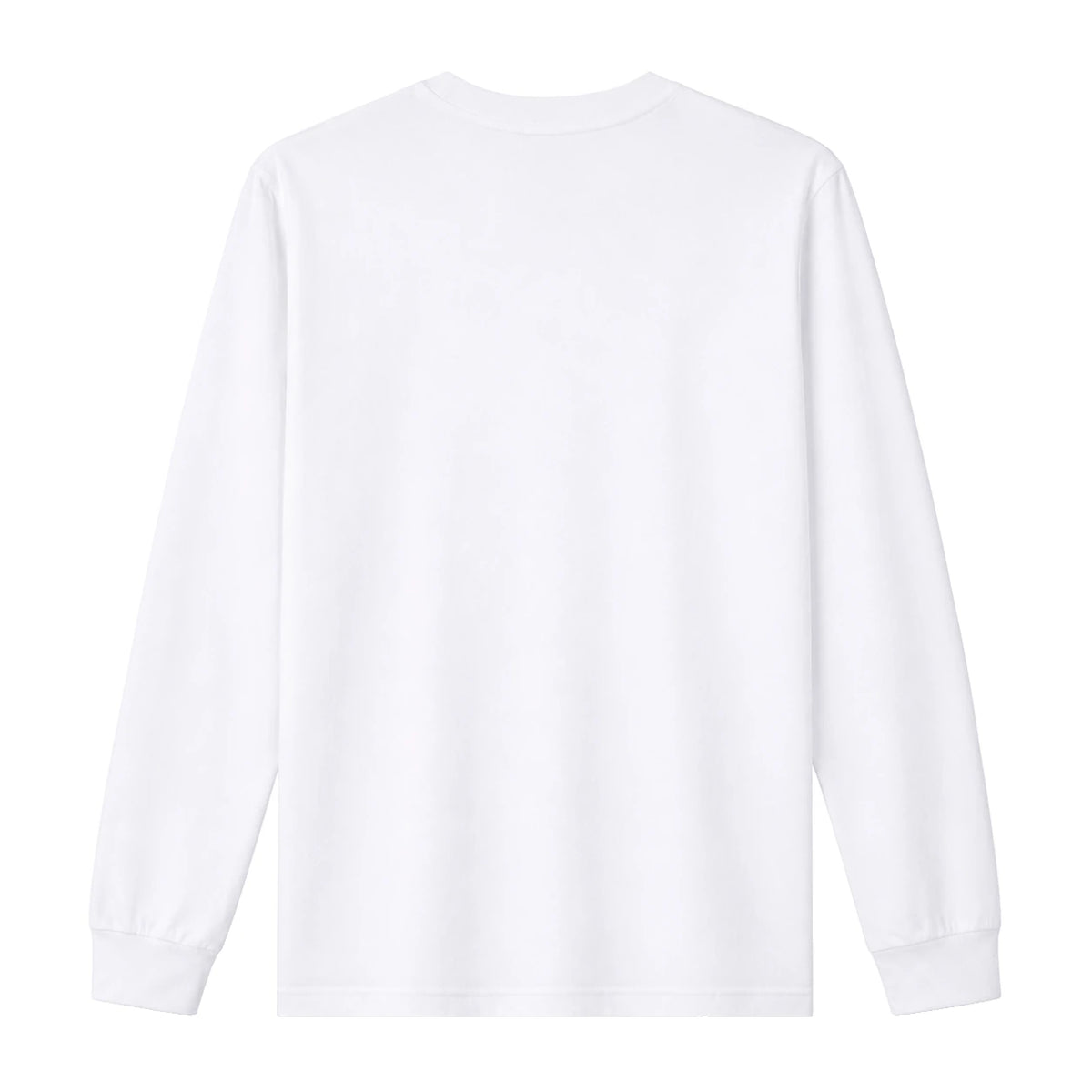 White long sleeve t-shirt, back view, blank print area