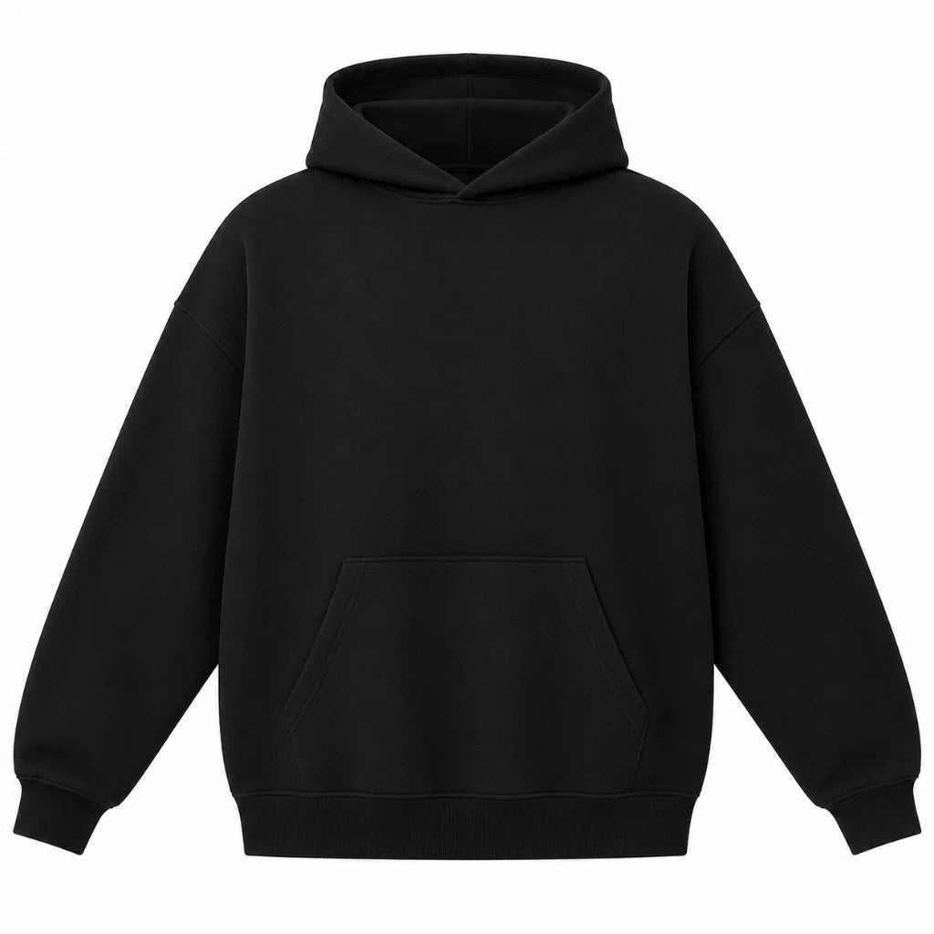 Oversized Hoodie, black, front