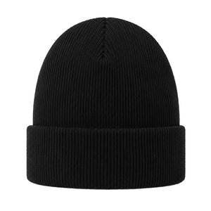 Ribbed Beanie, black, back