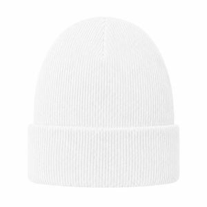 Ribbed Beanie, white, front
